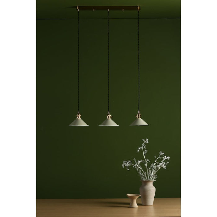 Dar Wisebuys HAD3640-06 Hadano 3 Light Brass Suspension With Cashmere Shades