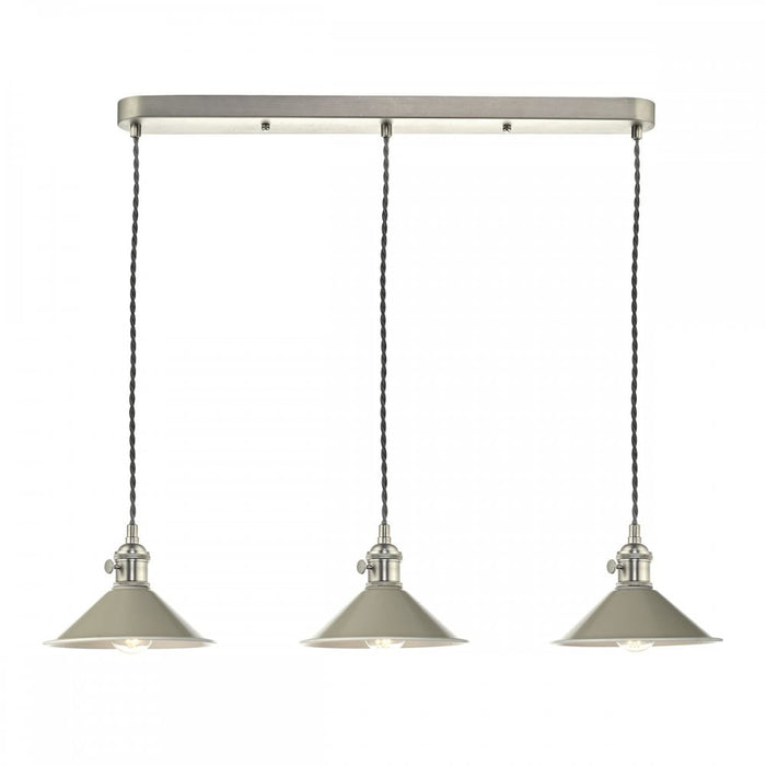 Dar Wisebuys HAD3661-06 Hadano 3 Light Antique Chrome Suspension With Cashmere Shades