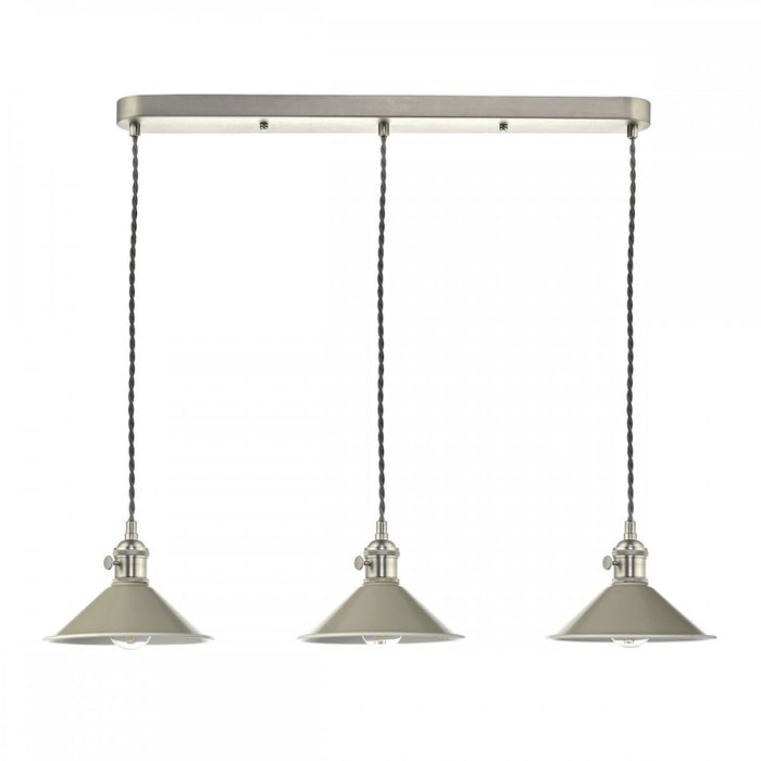 Dar Wisebuys HAD3661-06 Hadano 3 Light Antique Chrome Suspension With Cashmere Shades