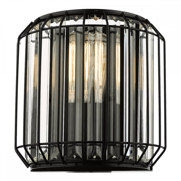 Dar NAE0922 Naeva 2 Light Wall Light Matt Black Glass