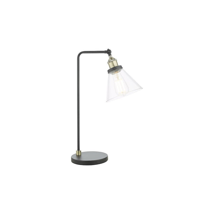 Dar RAY4275 Ray Table Lamp Antique Brass and Glass
