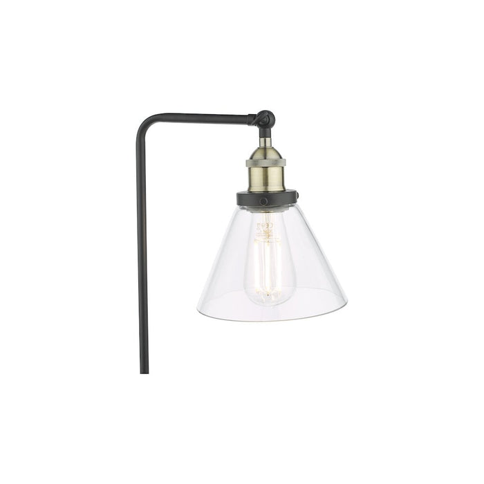 Dar RAY4275 Ray Table Lamp Antique Brass and Glass