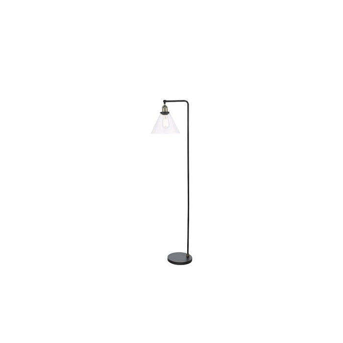 Dar RAY4975 Ray Floor Lamp Antique Brass and Glass