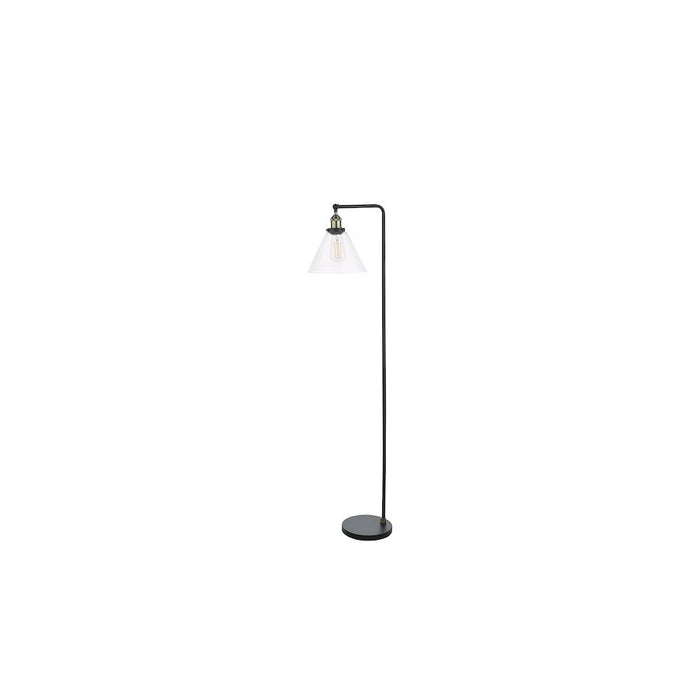 Dar RAY4975 Ray Floor Lamp Antique Brass and Glass