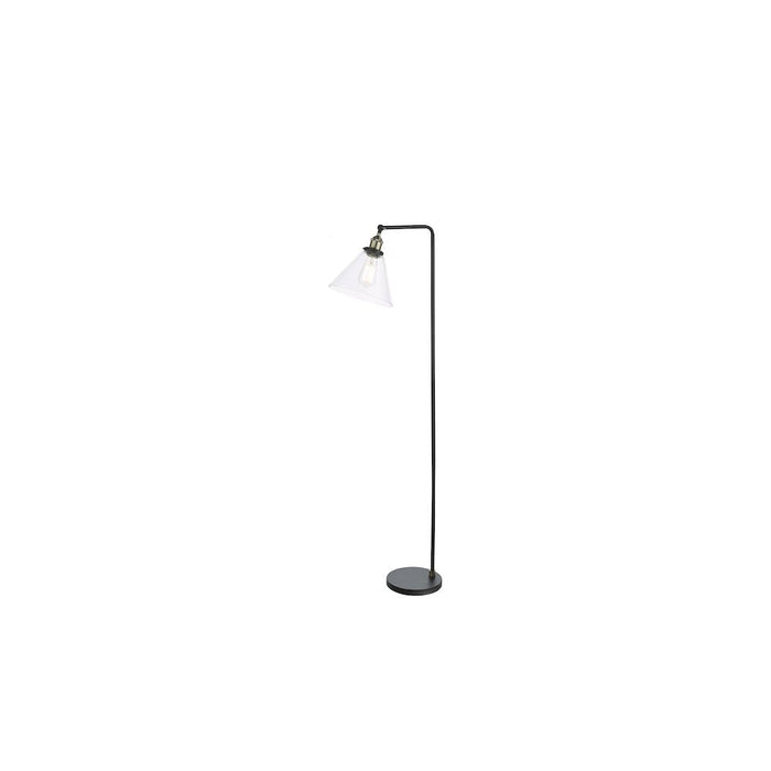 Dar RAY4975 Ray Floor Lamp Antique Brass and Glass