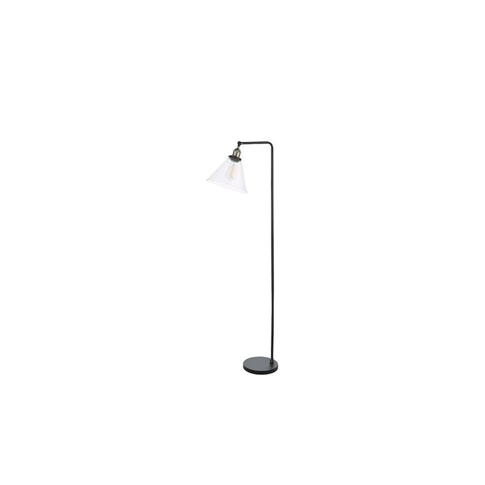 Dar RAY4975 Ray Floor Lamp Antique Brass and Glass