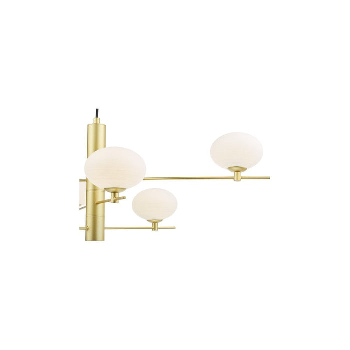 Dar JAS0635 Jasper 6 Light Pendant Satin Gold and Opal Glass