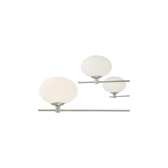Dar JAS0646 Jasper 6 Light Pendant Satin Nickel and Opal Glass