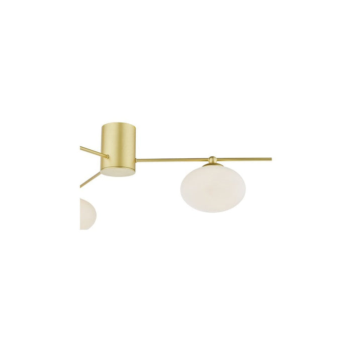 Dar JAS5335 Jasper 3 Light Semi-Flush Satin Gold and Opal Glass