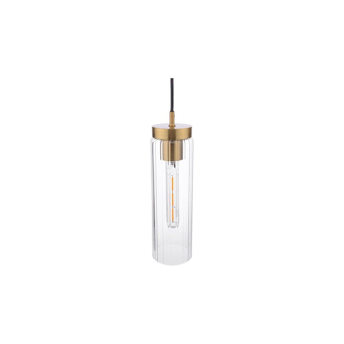 Dar JOD0163 Jodelle Pendant Polished Bronze and Glass