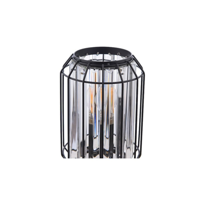 Dar NAE4222 Naeva Table Lamp Matt Black and Crystal