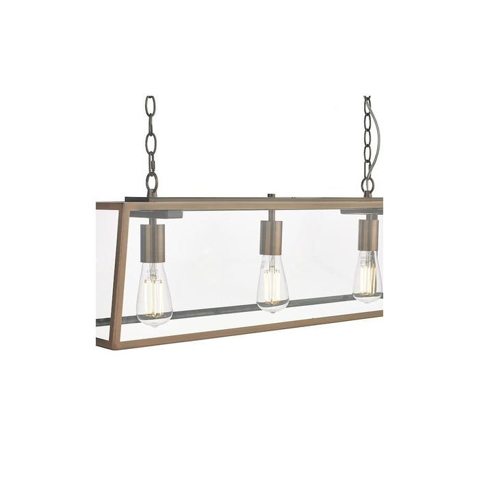 Dar ACA0364 Academy 3 Light Bar Pendant Antique Copper