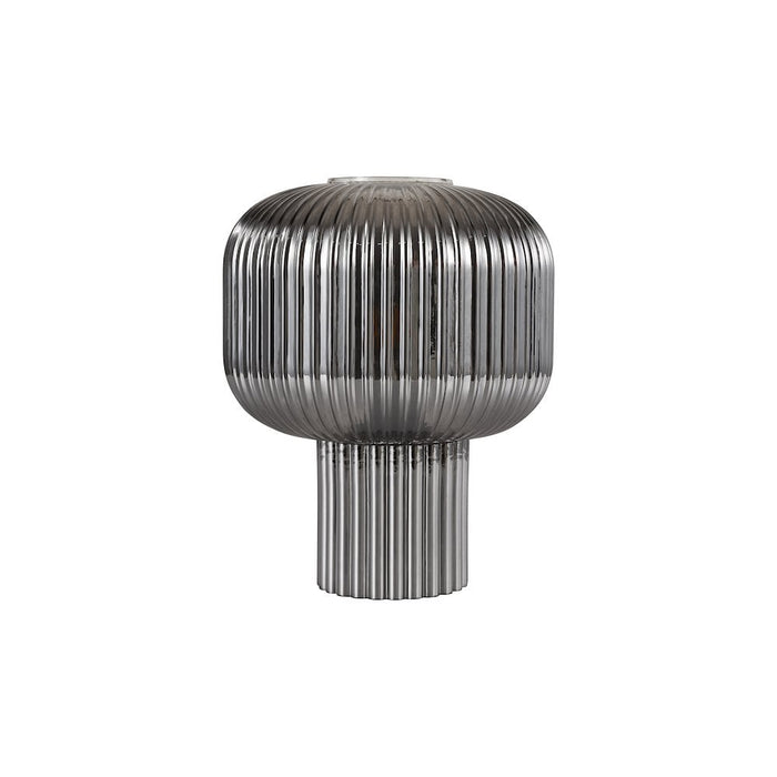 Dar DEM4210 Demarius Table Lamp Smoked Ribbed Glass