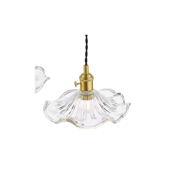 Dar Wisebuys HAD3640-12 Hadano 3 Light Bar Pendant Natural Brass and Wavy Glass