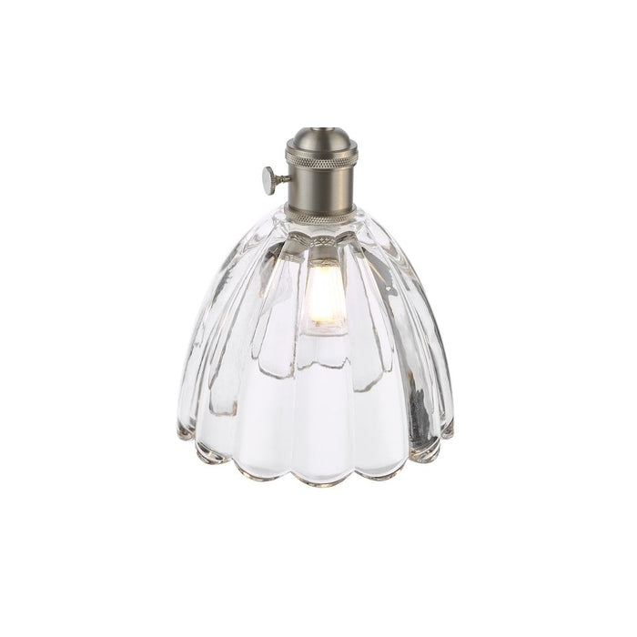 Dar Wisebuys HAD3661-11 Hadano 3 Light Bar Pendant Antique Chrome and Scalloped Bell Glass