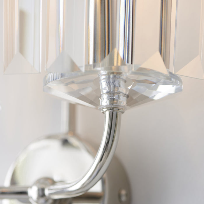 Endon 106448 2 Light Wall Light Bright Nickel Plate & Clear Cut Glass