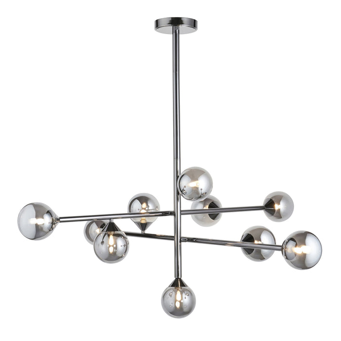 Endon 106755 10 Light Pendant Black Chrome Plate & Smoked Mirror Glass