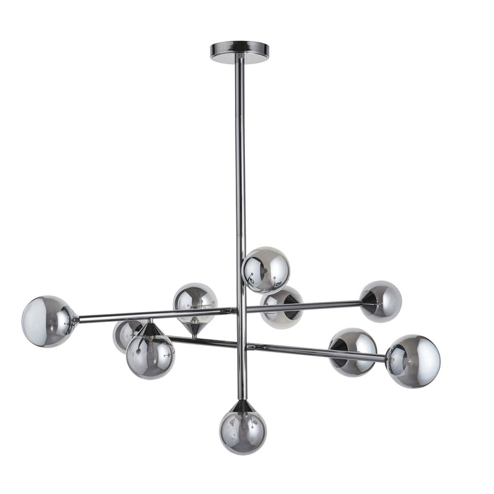 Endon 106755 10 Light Pendant Black Chrome Plate & Smoked Mirror Glass