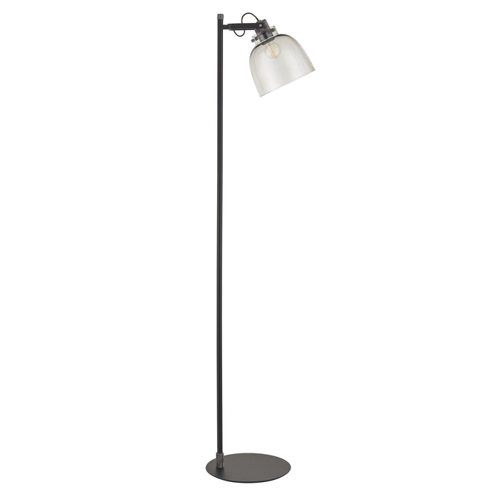 Endon 107013 1 Light Floor Lamp Smokey Grey Tinted Glass & Black Chrome Plate