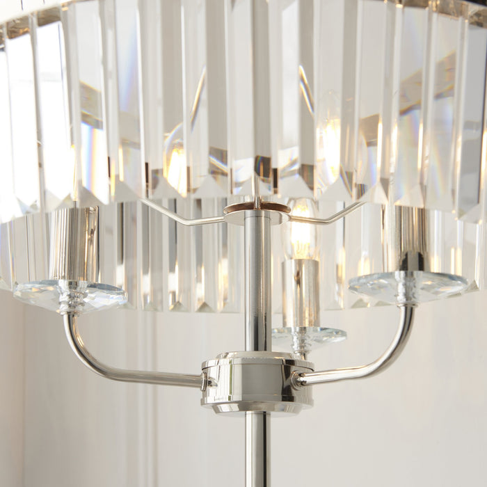 Endon 108103 3 Light Floor Lamp Bright Nickel Plate & Clear Cut Glass