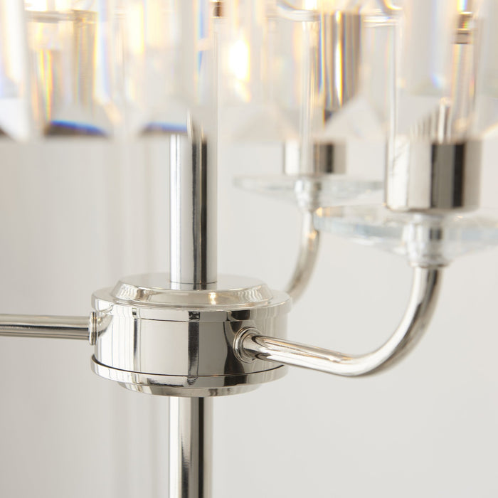 Endon 108103 3 Light Floor Lamp Bright Nickel Plate & Clear Cut Glass