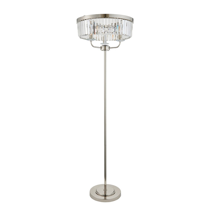 Endon 108103 3 Light Floor Lamp Bright Nickel Plate & Clear Cut Glass