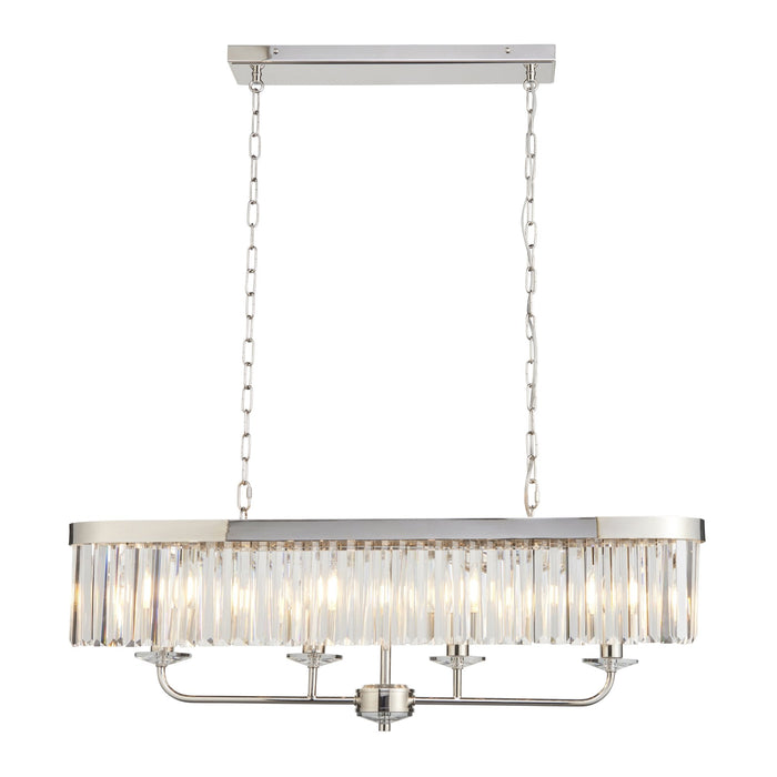 Endon 109058 4 Light Pendant Bright Nickel Plate & Clear Cut Glass