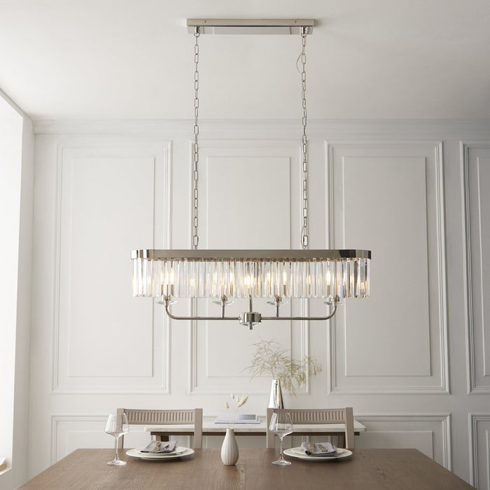 Endon 109058 4 Light Pendant Bright Nickel Plate & Clear Cut Glass