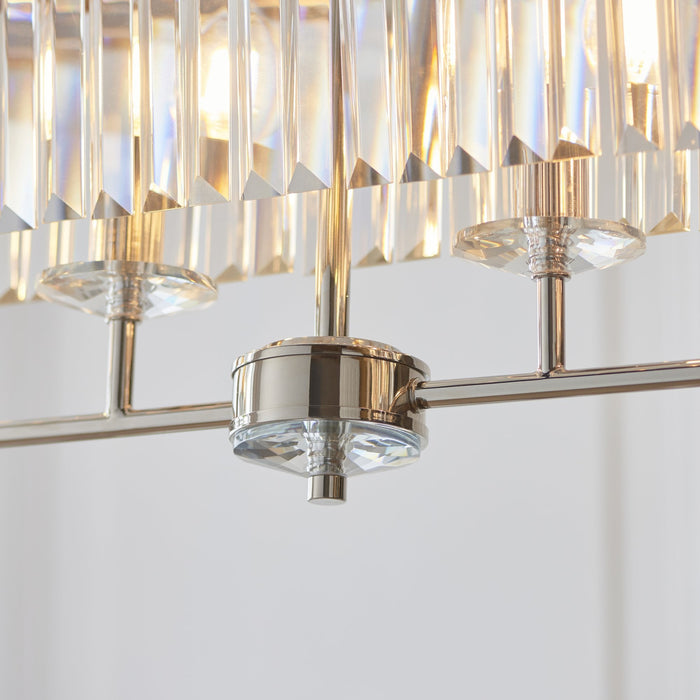 Endon 109058 4 Light Pendant Bright Nickel Plate & Clear Cut Glass