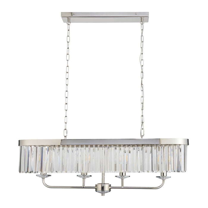Endon 109058 4 Light Pendant Bright Nickel Plate & Clear Cut Glass