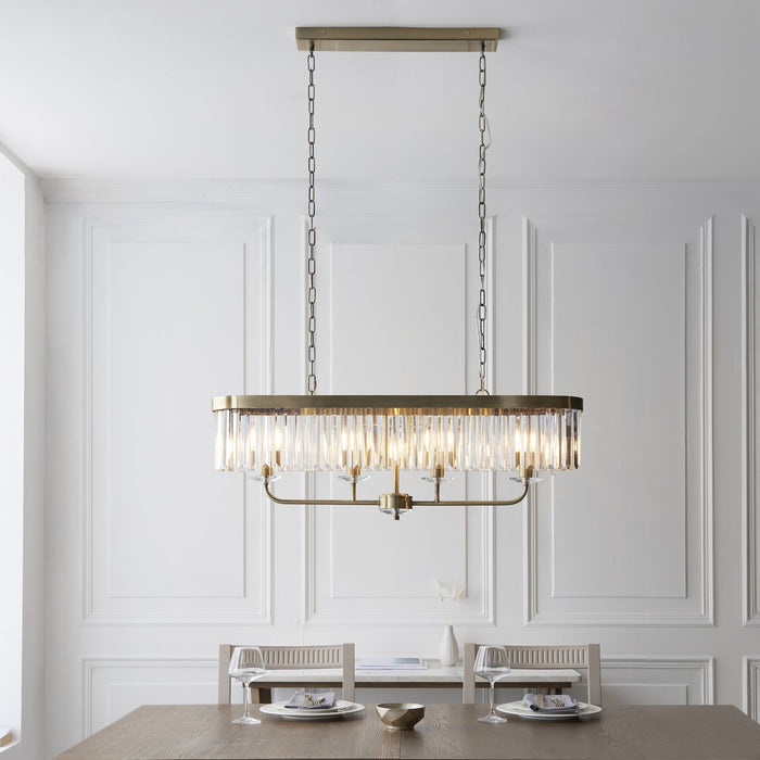 Endon 110539 4 Light Pendant Antique Brass Plate & Clear Cut Glass