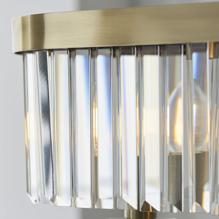Endon 110539 4 Light Pendant Antique Brass Plate & Clear Cut Glass