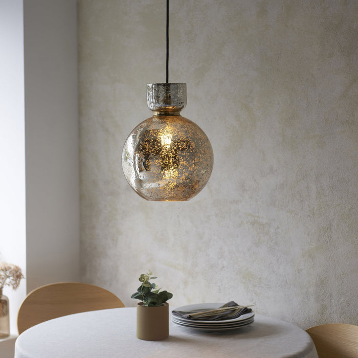 Endon 111336 1 Light Pendant Brass Plate & Mercury Glass