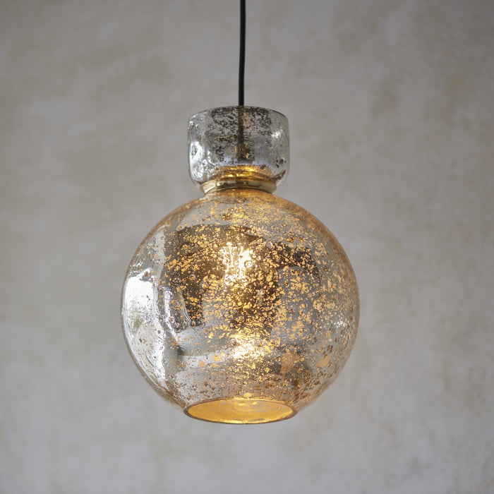 Endon 111336 1 Light Pendant Brass Plate & Mercury Glass