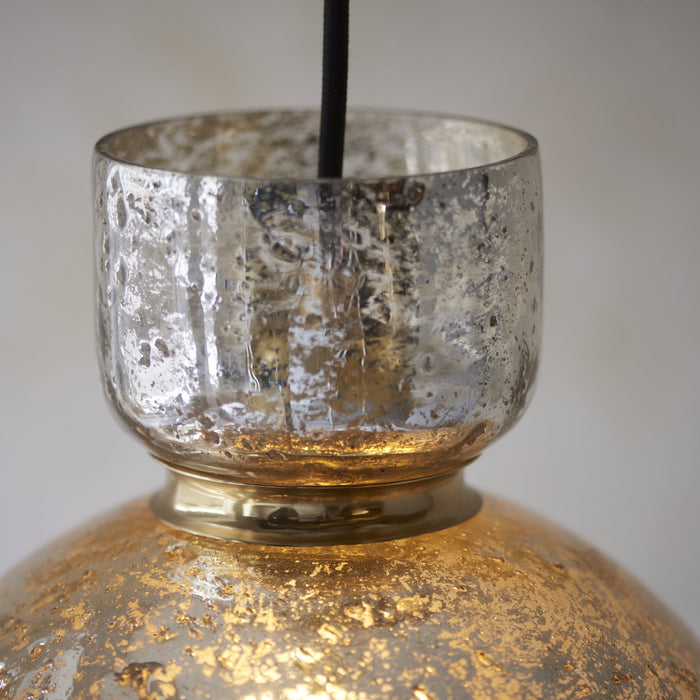 Endon 111336 1 Light Pendant Brass Plate & Mercury Glass