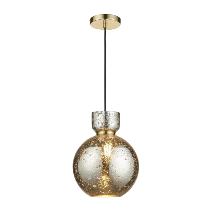 Endon 111336 1 Light Pendant Brass Plate & Mercury Glass