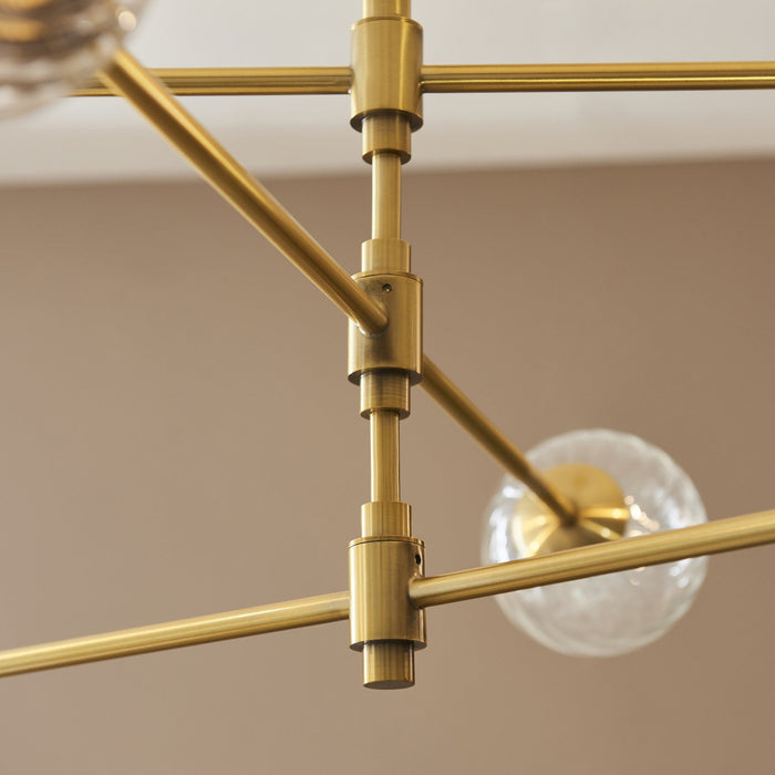 Endon 114039 6 Light Pendant Brushed Aged Brass Plate & Clear Glass