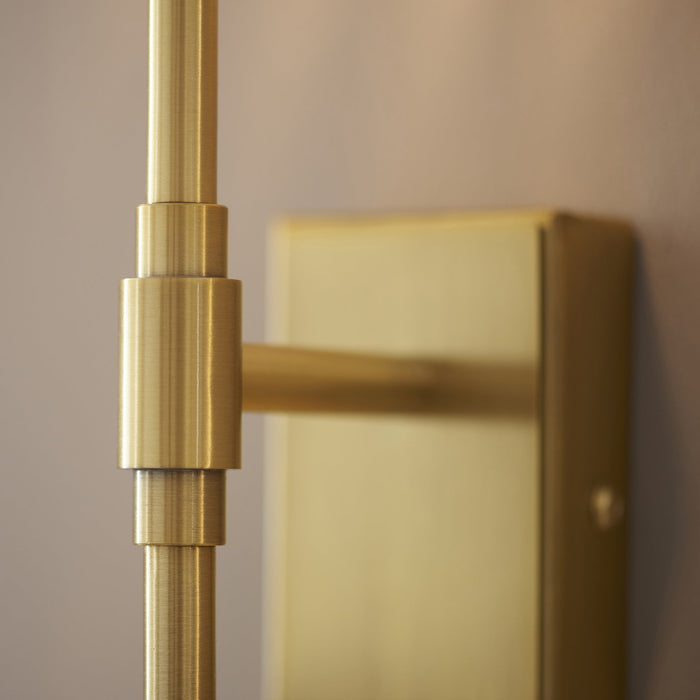 Endon 114042 2 Light Wall Light Brushed Aged Brass Plate & Clear Glass