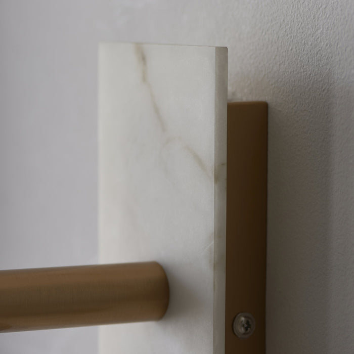 Endon 114200 1 Light Wall Light With Shade Vintage Brass, White Marble Effect