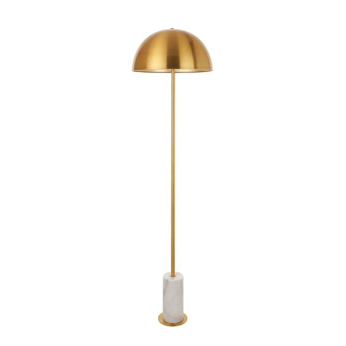 Endon 114208 1 Light Floor Lamp Brushed Aged Brass Plate & White Marble