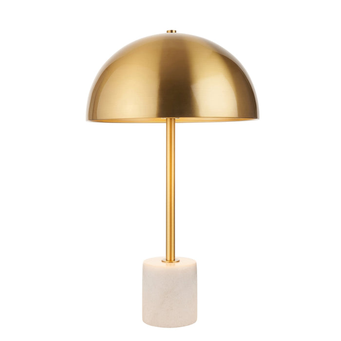 Endon 114210 1 Light Table Lamp Brushed Aged Brass Plate & White Marble