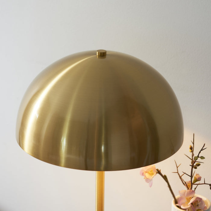 Endon 114210 1 Light Table Lamp Brushed Aged Brass Plate & White Marble