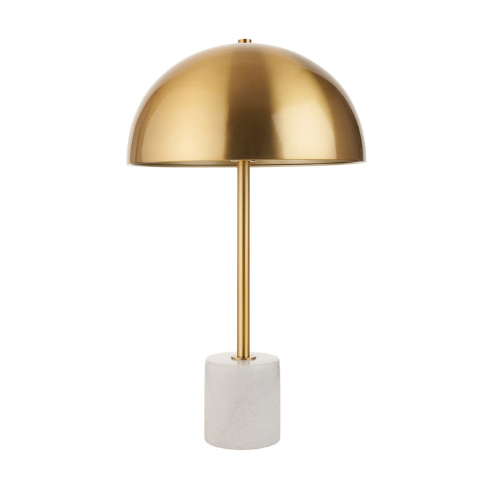 Endon 114210 1 Light Table Lamp Brushed Aged Brass Plate & White Marble