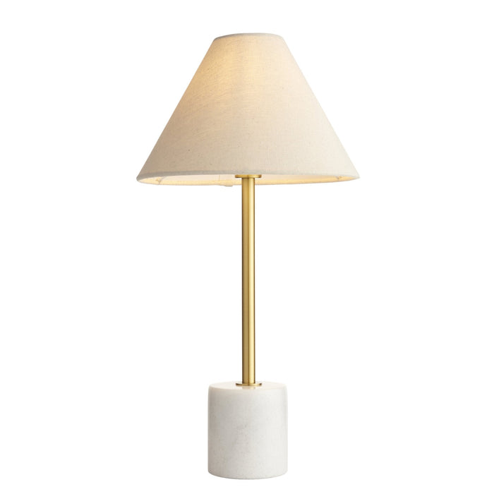 Endon 114211 1 Light Table Lamp Brushed Aged Brass Plate & White Marble
