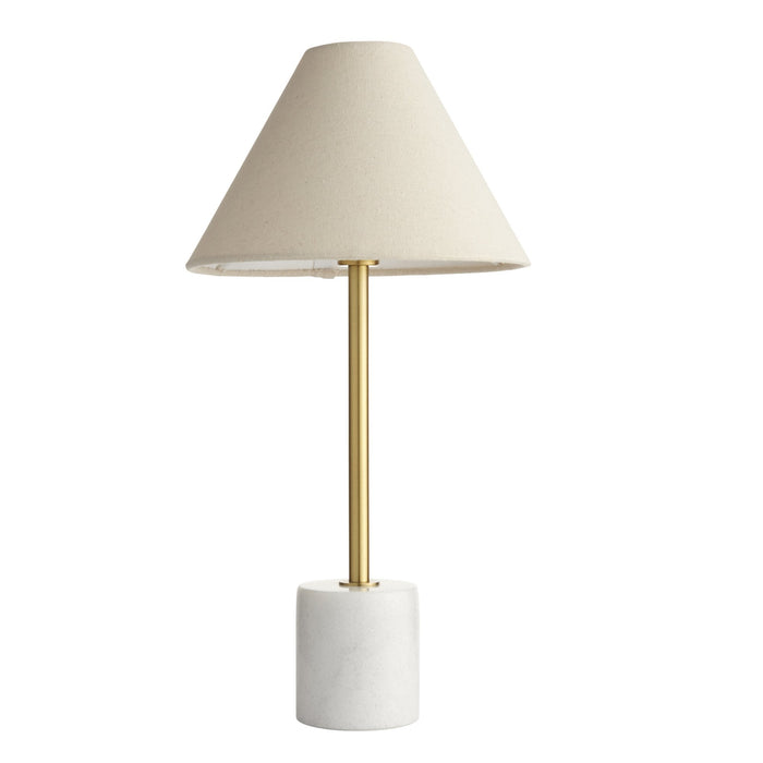 Endon 114211 1 Light Table Lamp Brushed Aged Brass Plate & White Marble