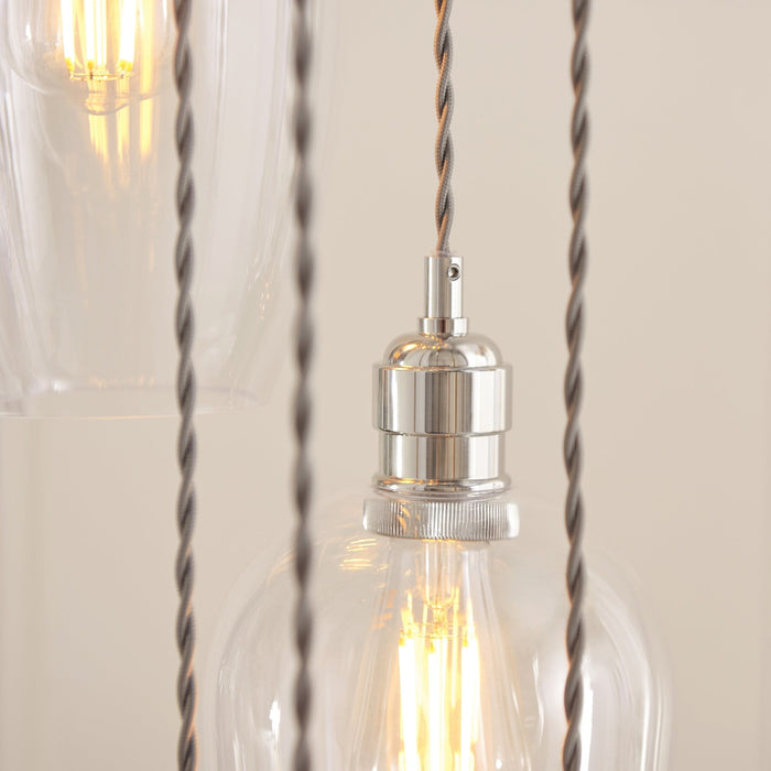 Endon 120641 13 Light Pendant Bright Nickel Plate & Clear Glass