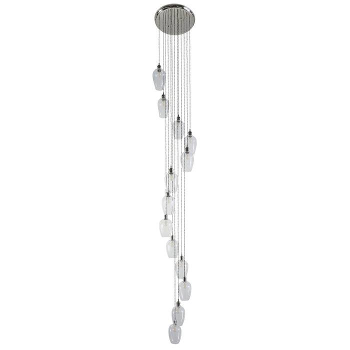 Endon 120641 13 Light Pendant Bright Nickel Plate & Clear Glass