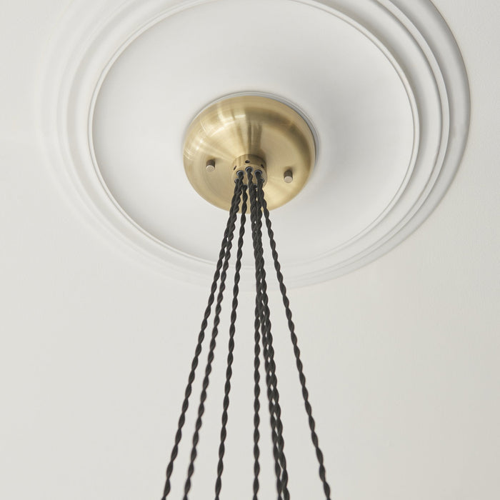 Endon 120647 7 Light Pendant Antique Brass Plate & Clear Glass