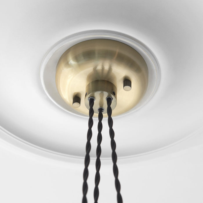 Endon 120656 3 Light Pendant Antique Brass Plate & Clear Ribbed Glass