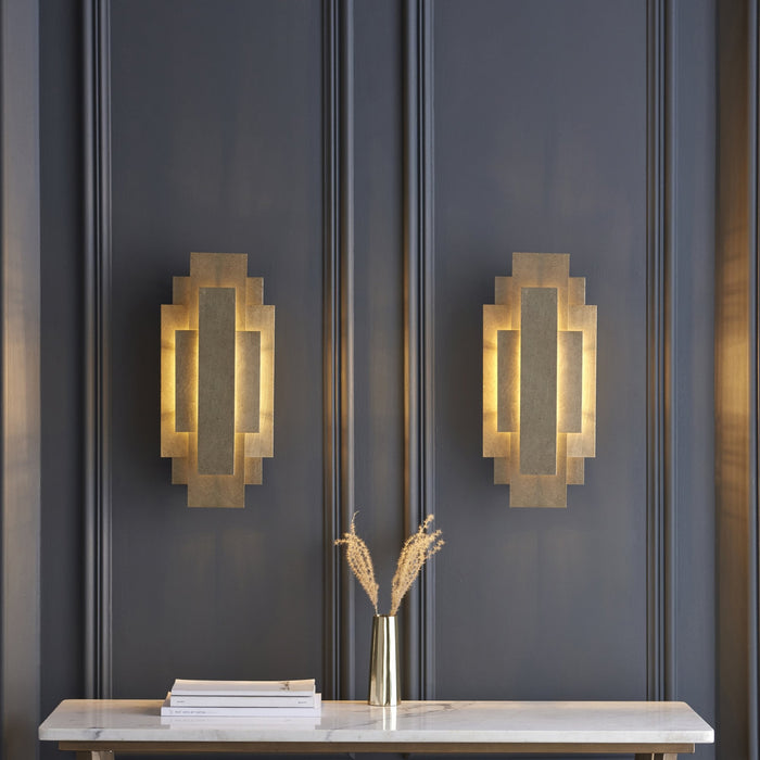 Endon 121508 2 Light Wall Light Antique Silver Leaf